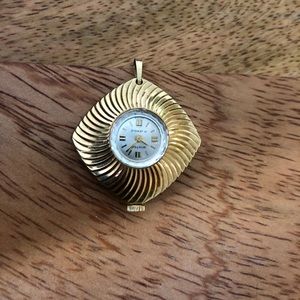 Winton 14k gold plated watch necklace